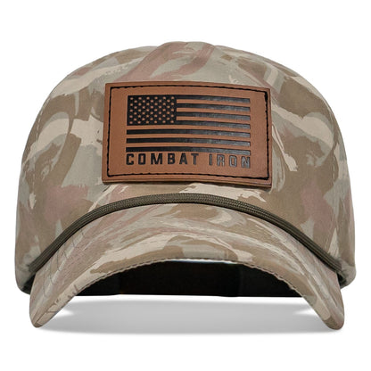 US Flag Leather Patch Crushable Snapback Hat