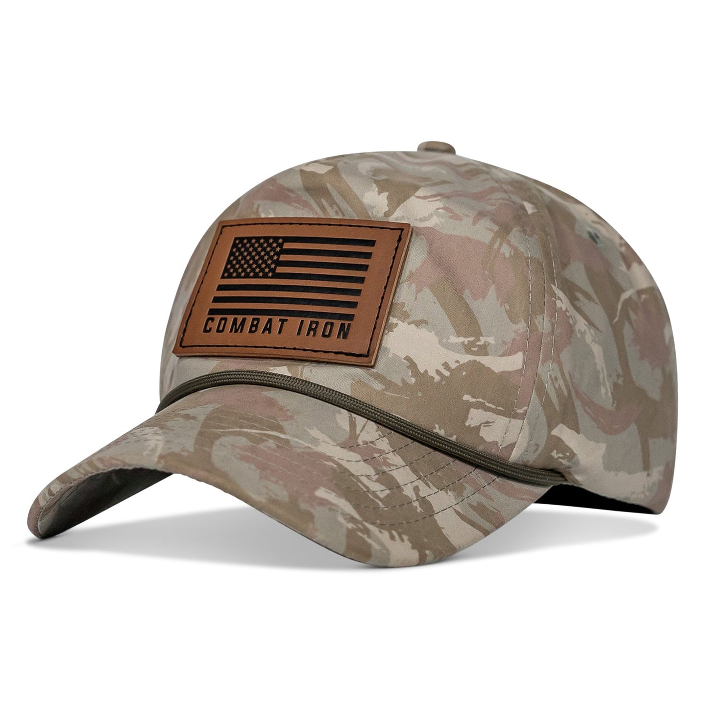 US Flag Leather Patch Crushable Snapback Hat