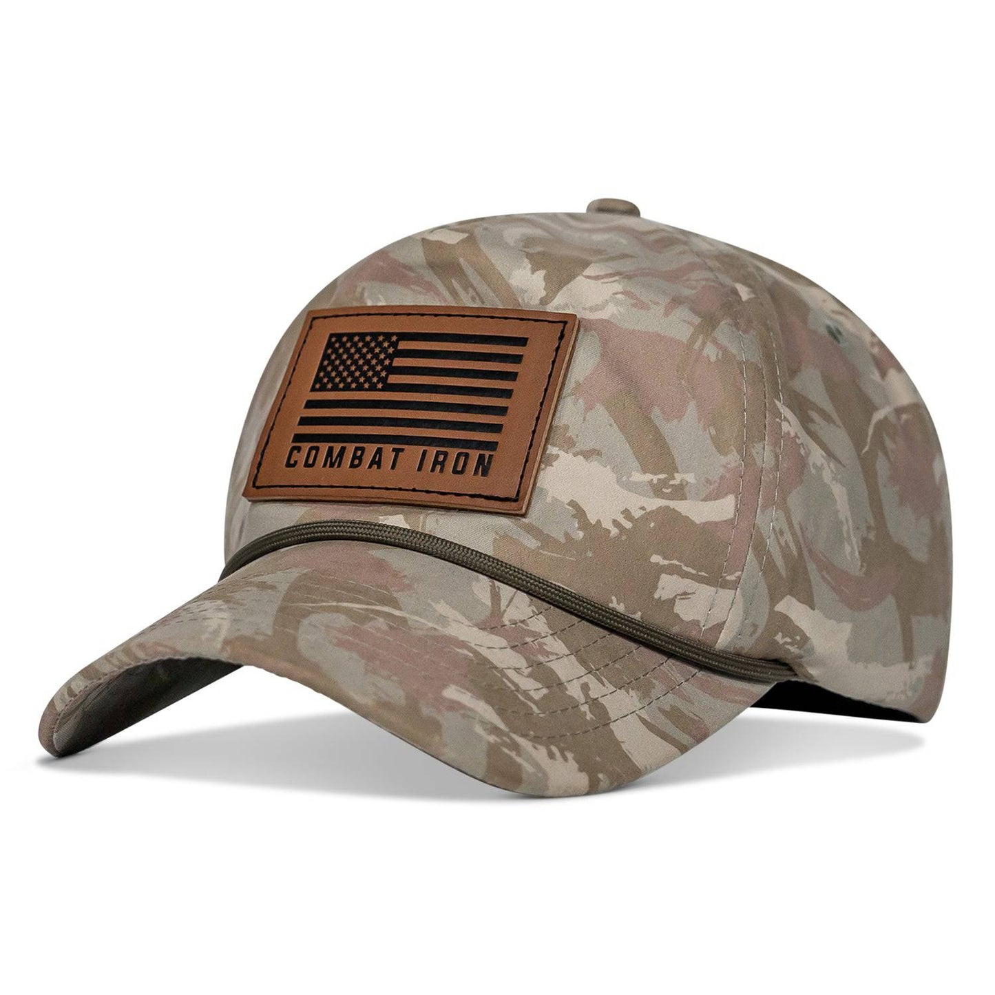 US Flag Leather Patch Crushable Snapback Hat