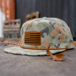Load image into Gallery viewer, American Flag Leather Patch Crushable Rope Snapback Hat
