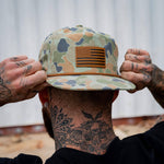 Load image into Gallery viewer, American Flag Leather Patch Crushable Rope Snapback Hat
