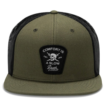 Comfort Is A Slow Death Patch Flatbill Snapback Hat