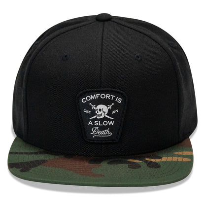 Comfort Is A Slow Death Patch Flatbill Snapback Hat