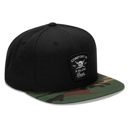 Comfort Is A Slow Death Patch Flatbill Snapback Hat