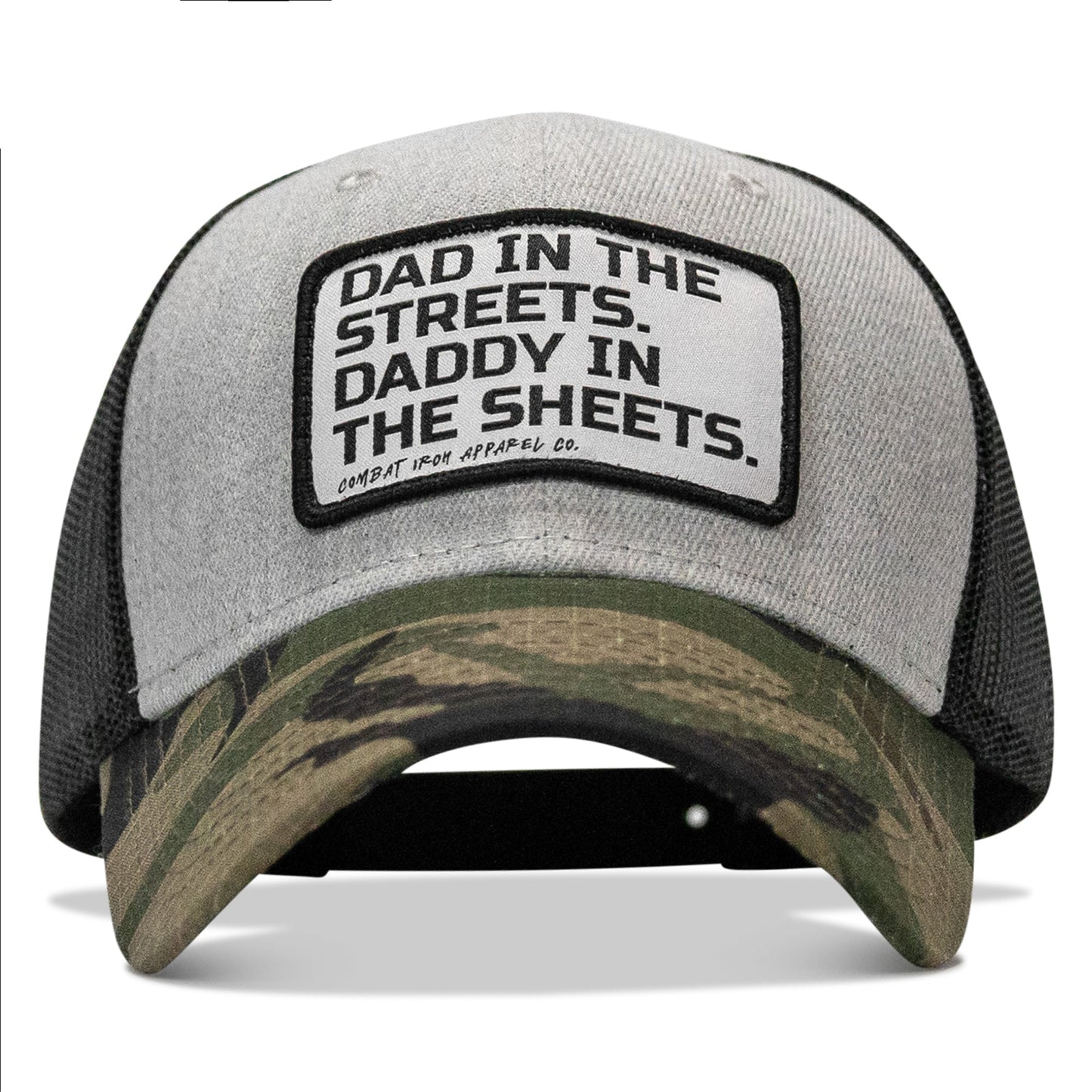 Dad In The Streets. Daddy In The Sheets. White Patch Snapback Hat
