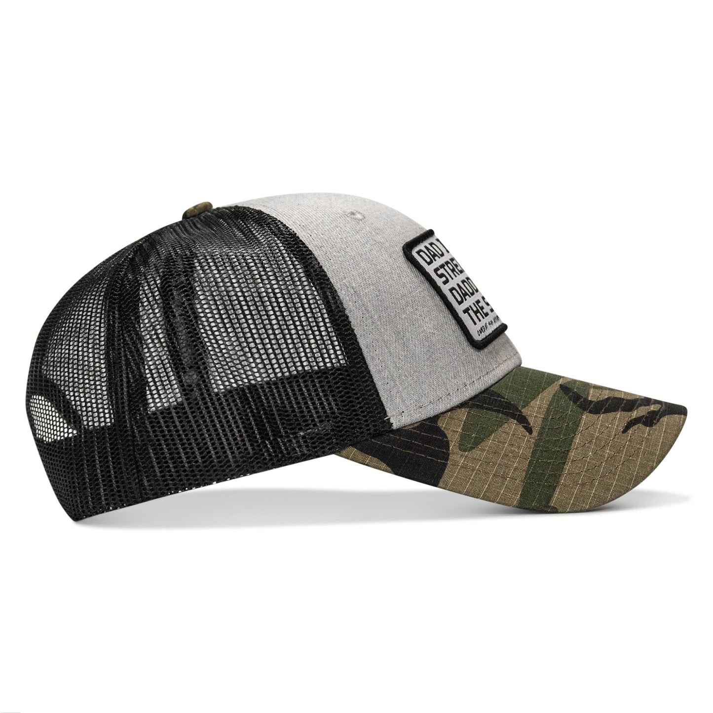 Dad In The Streets. Daddy In The Sheets. White Patch Snapback Hat