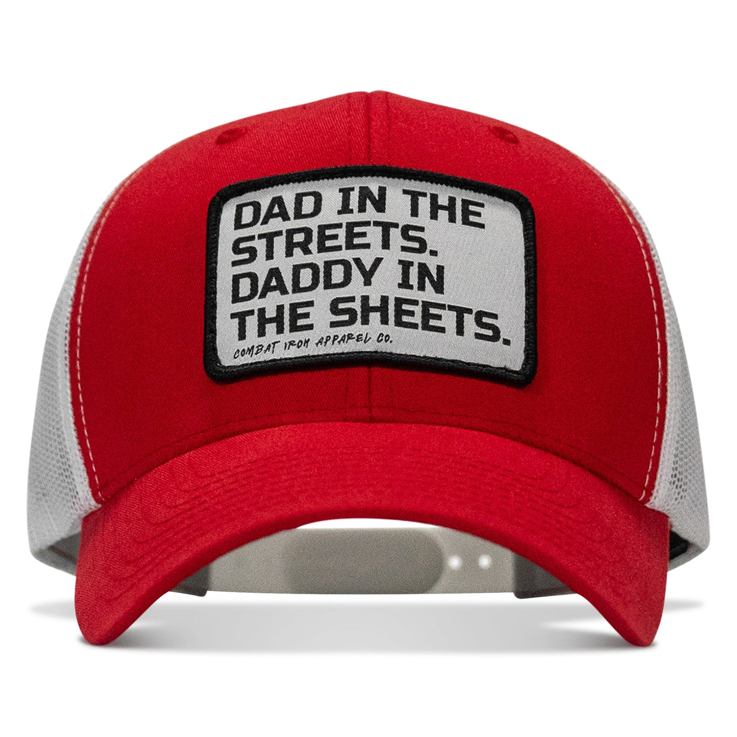 Dad In The Streets. Daddy In The Sheets. White Patch Snapback Hat