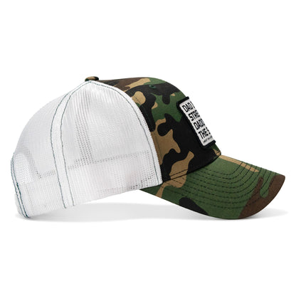 Dad In The Streets. Daddy In The Sheets. White Patch Snapback Hat
