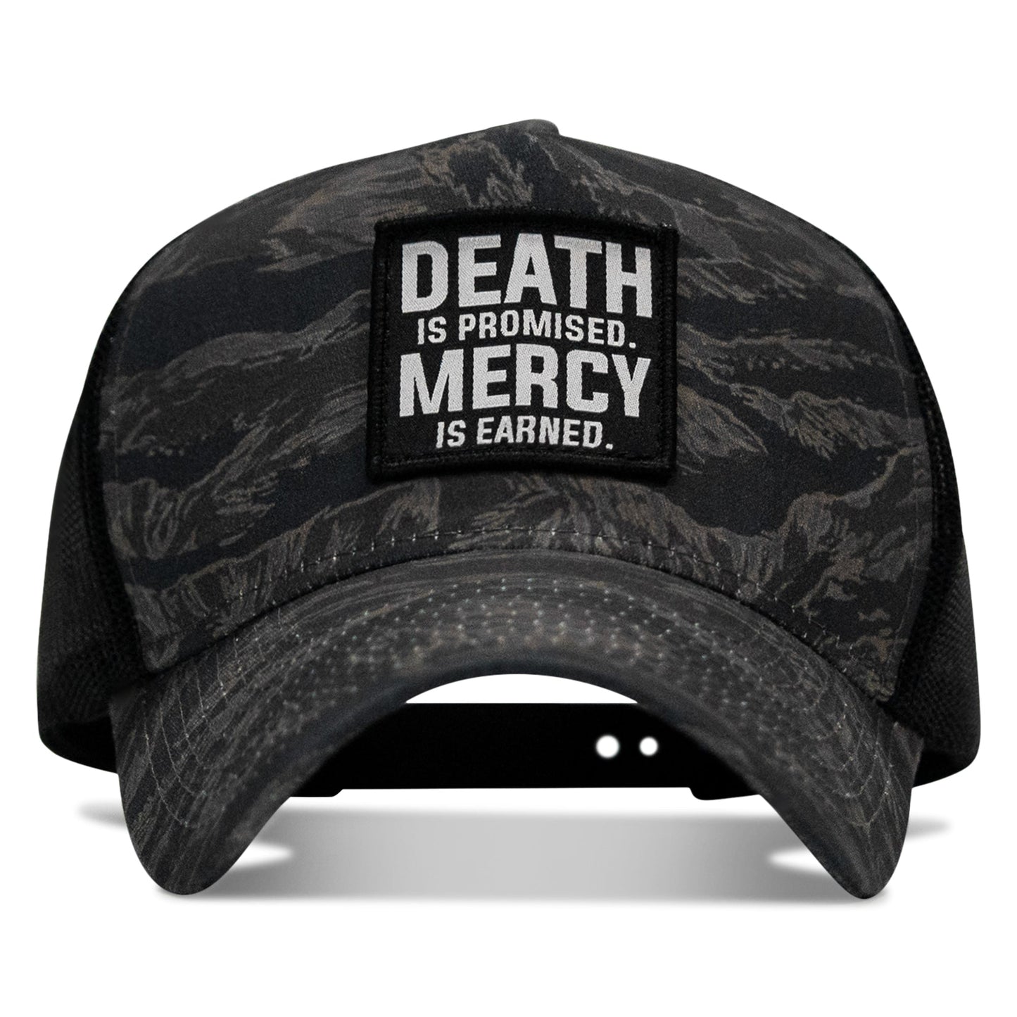 Death Is Promised. Mercy Is Earned Patch Five Panel Breacher Snapback Hat