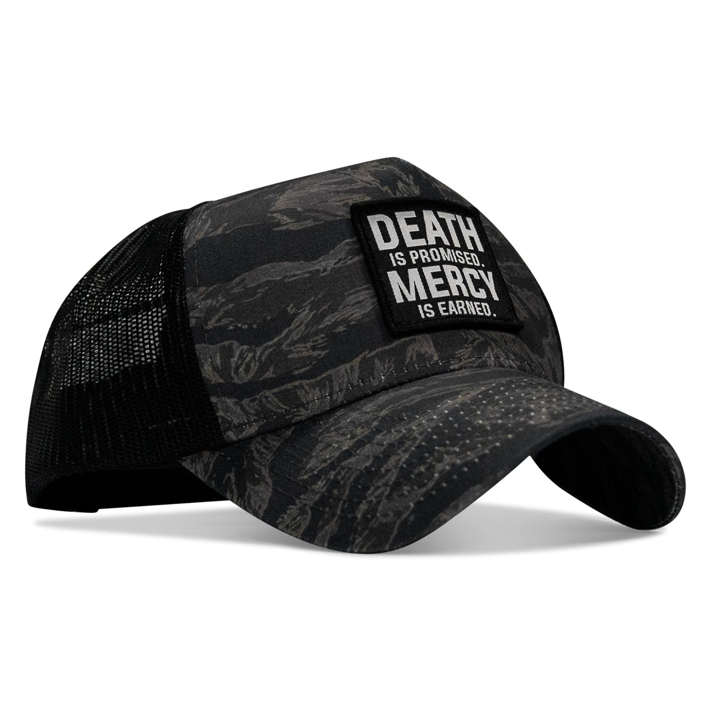 Death Is Promised. Mercy Is Earned Patch Five Panel Breacher Snapback Hat