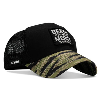Death Is Promised. Mercy Is Earned Patch Original Ripstop Snapback Hat