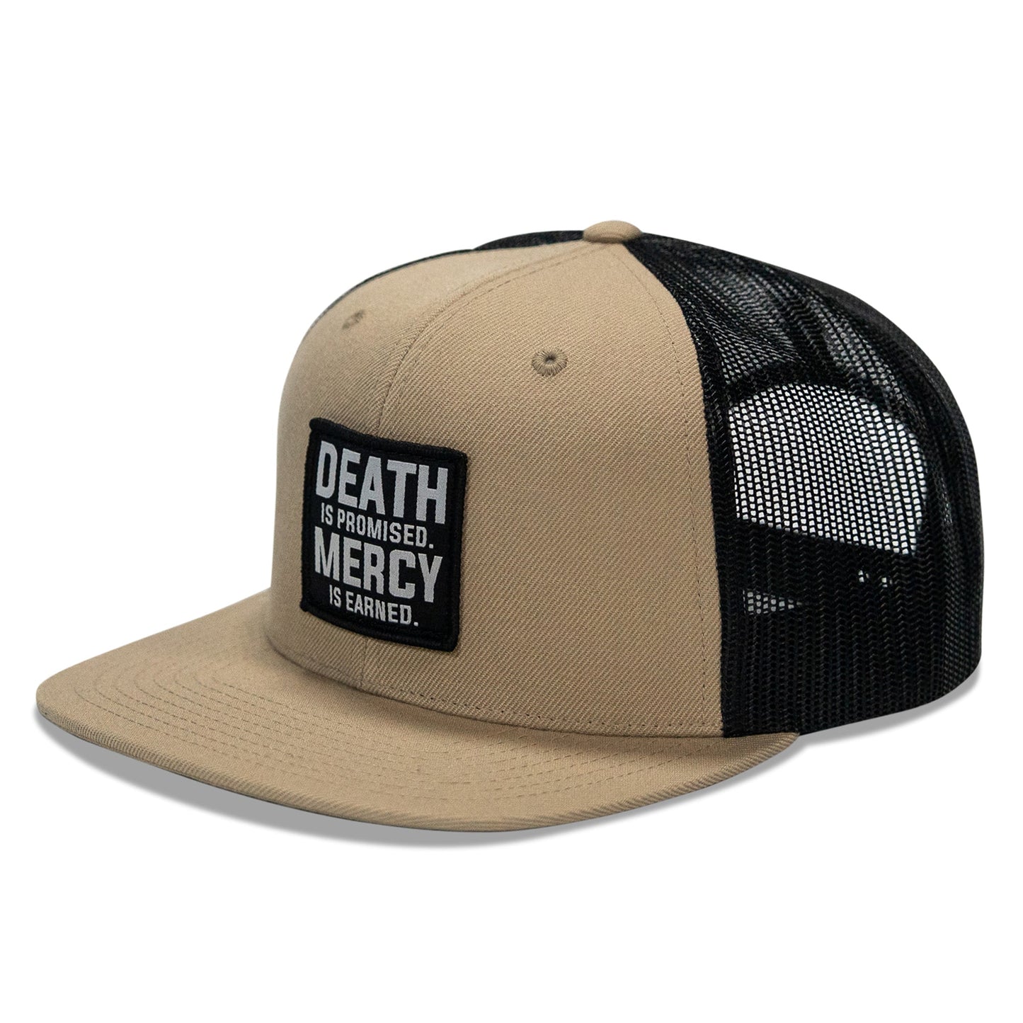 Death Is Promised. Mercy Is Earned Patch Flatbill Hat