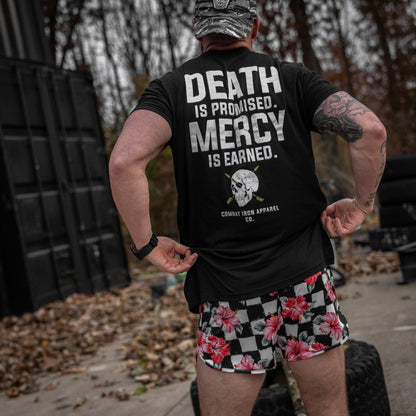 Death Is Promised. Mercy Is Earned Men's T-Shirt