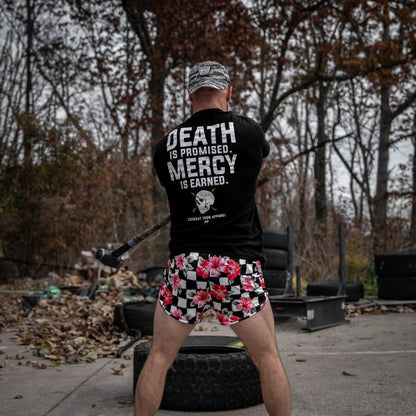 Death Is Promised. Mercy Is Earned Men's T-Shirt
