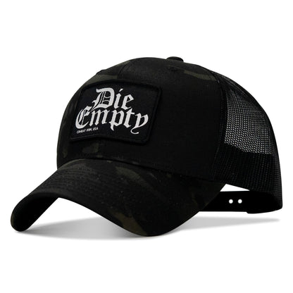 Die Empty Black Patch Snapback Hat