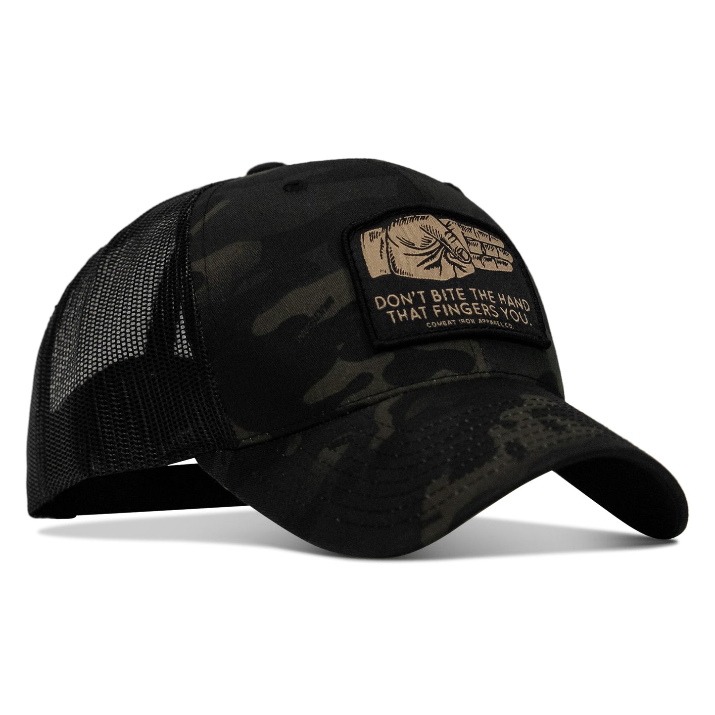 Don't Bite The Hand That Fingers you Patch Snapback Hat