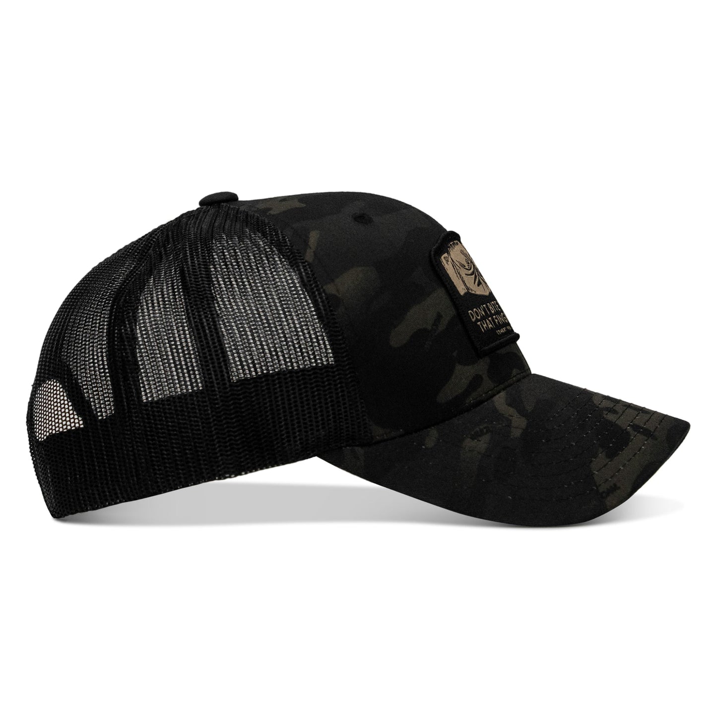 Don't Bite The Hand That Fingers you Patch Snapback Hat