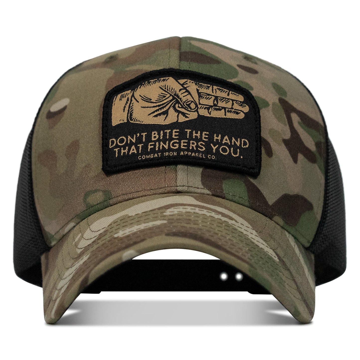 Don't Bite The Hand That Fingers you Patch Snapback Hat