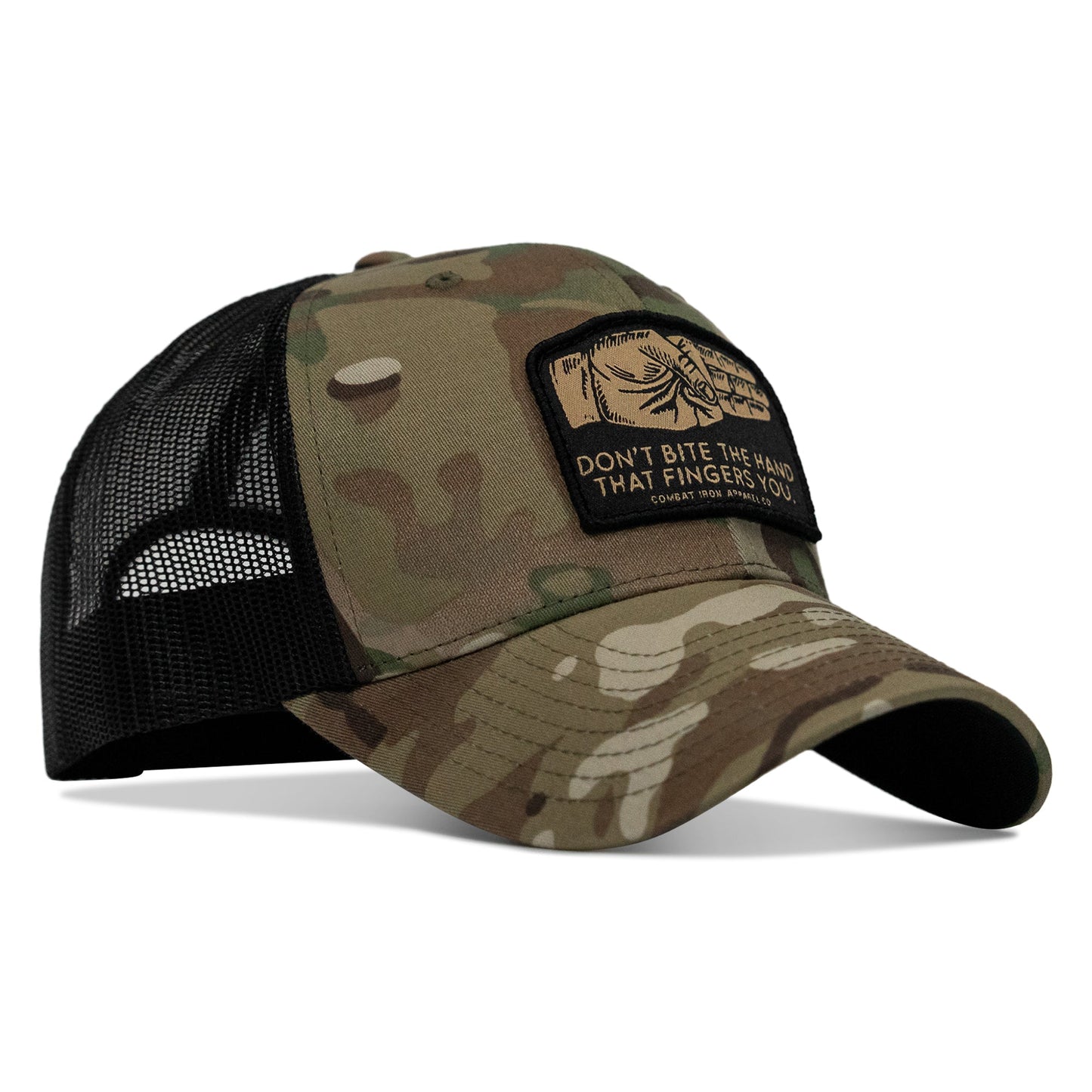 Don't Bite The Hand That Fingers you Patch Snapback Hat