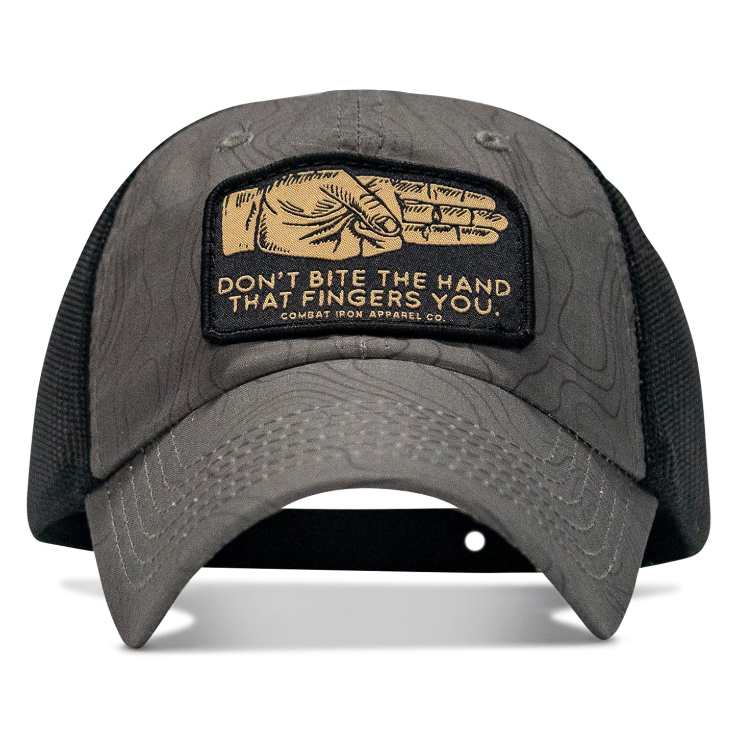 Don't Bite The Hand That Fingers You Patch Tactical Ripstop Mesh Snapback Hat