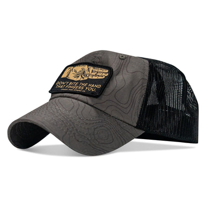 Don't Bite The Hand That Fingers You Patch Tactical Ripstop Mesh Snapback Hat
