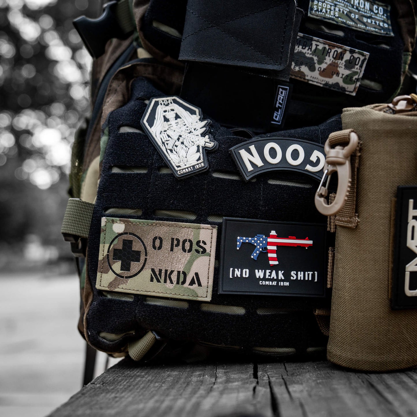 No Weak Shit American Flag Rifle PVC Patch