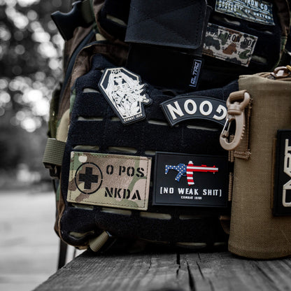 No Weak Shit American Flag Rifle PVC Patch