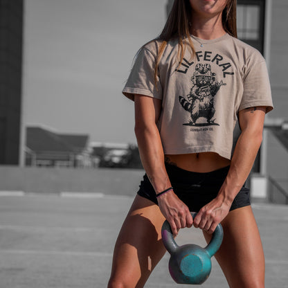 Lil Feral Raccoon Women's Crop T-Shirt
