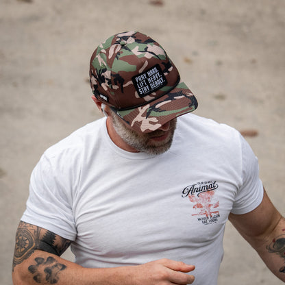 Pray Hard. Lift Heavy. Stay Deadly. Patch Waterproof Weekender Snapback