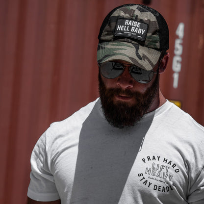 Raise Hell Baby Patch Tactical Ripstop Mesh Snapback Hat