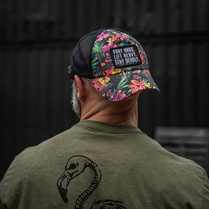 Pray Hard. Lift Heavy. Stay Deadly. Patch Tactical Ripstop Mesh Snapback Hat