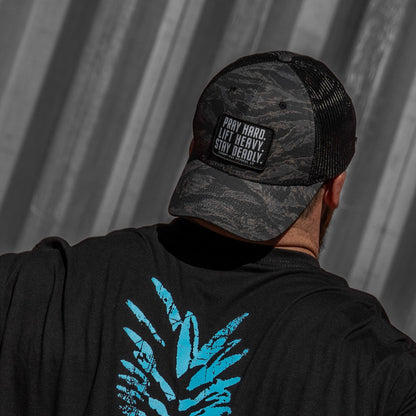 Pray Hard. Lift Heavy. Stay Deadly. Patch Original Ripstop Snapback Hat