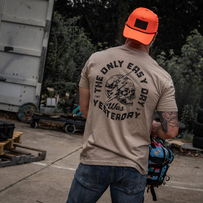 Only Easy Day Was Yesterday Skull Men's T-Shirt