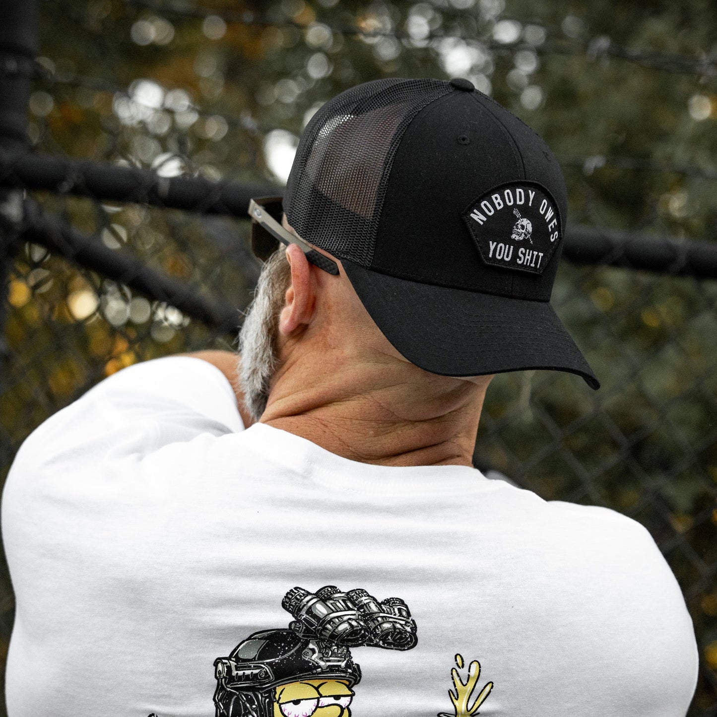 Nobody Owes You Shit Arched Skull Patch Snapback