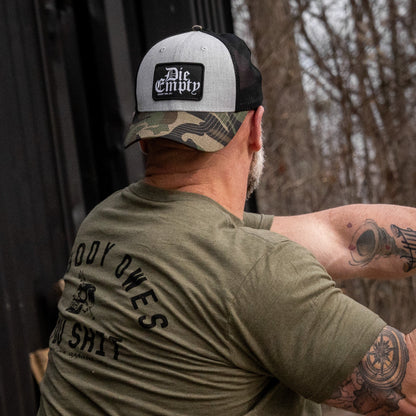 Die Empty Black Patch Snapback Hat