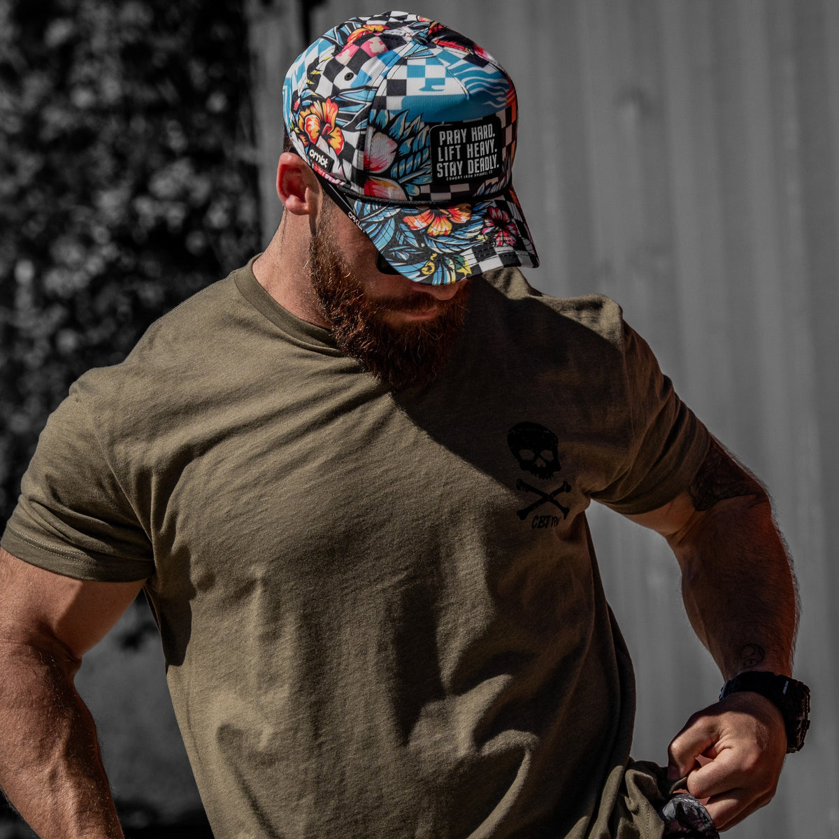 Pray Hard. Lift Heavy. Stay Deadly. Patch Waterproof Weekender Snapback
