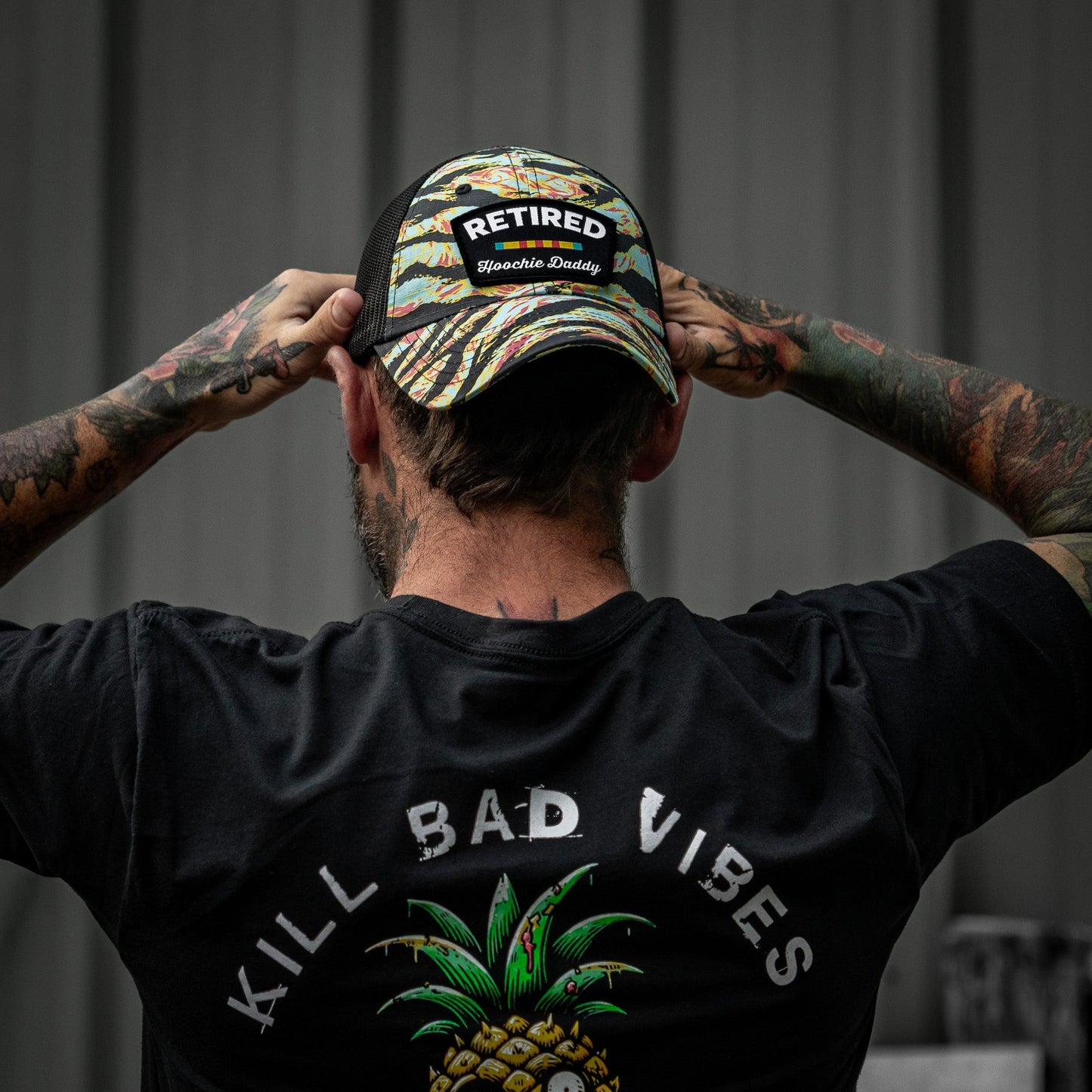Retired Hoochie Daddy Veteran Patch Ripstop Tactical Mesh Snapback Hat