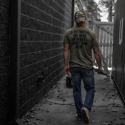 Is Buttcheeks One Word Or Should I Spread Them Apart Men's T-Shirt