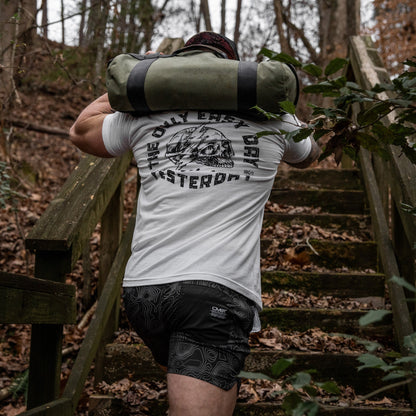 Only Easy Day Was Yesterday Skull Men's T-Shirt