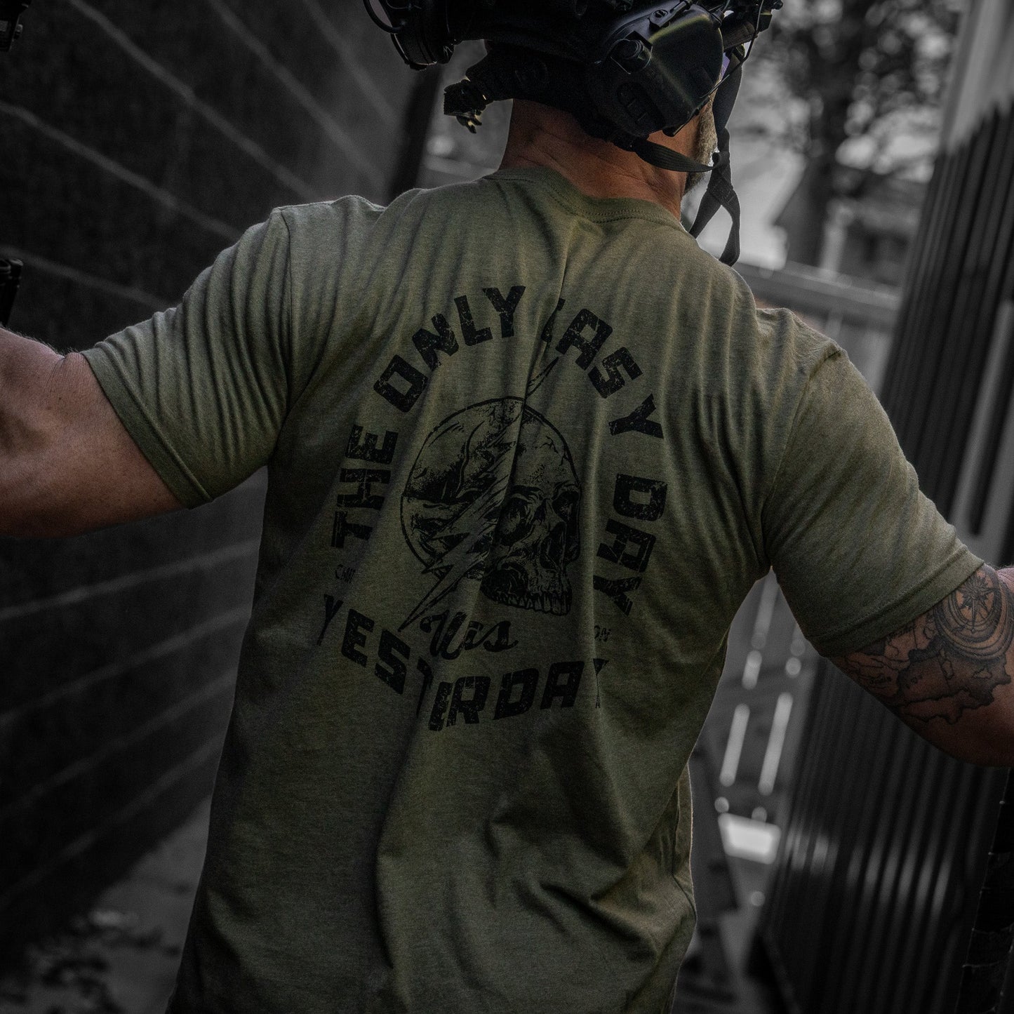 Only Easy Day Was Yesterday Skull Men's T-Shirt