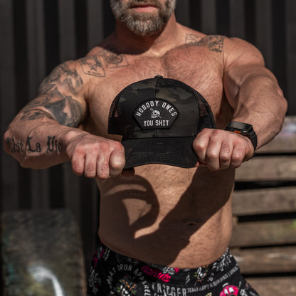 Nobody Owes You Shit Arched Skull Patch Snapback