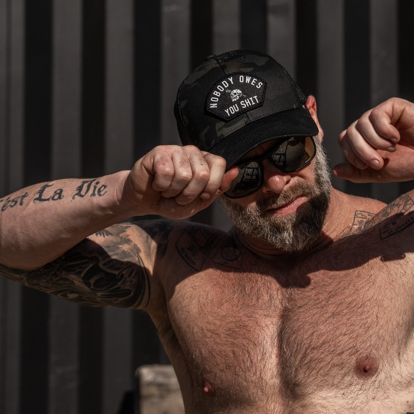 Nobody Owes You Shit Arched Skull Patch Snapback