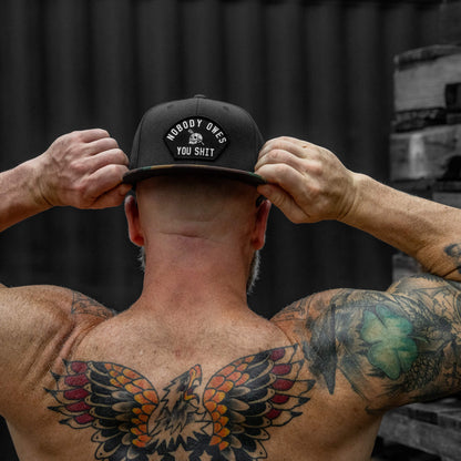 Nobody Owes Your Shit Arched Patch Flatbill SnapBack Hat