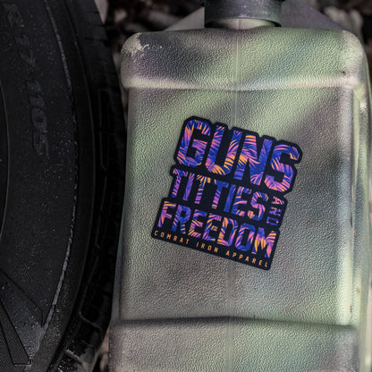 Guns, Titties and Freedom Floral Decal