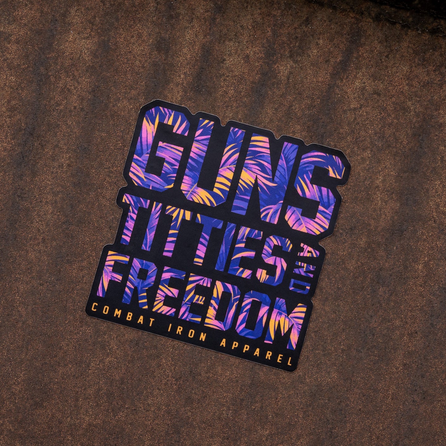 Guns, Titties and Freedom Floral Decal