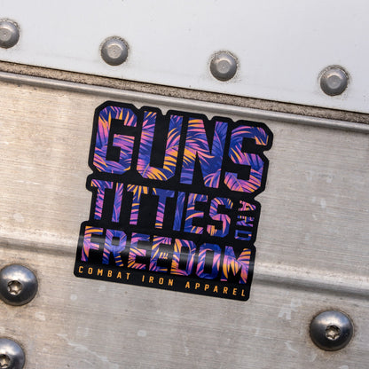 Guns, Titties and Freedom Floral Decal