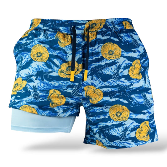 Swim Trunks - Tiger Stripe Blue