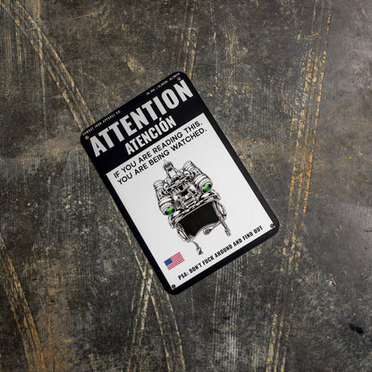 Attention You Are Being Watched Wall Mounted Metal Sign