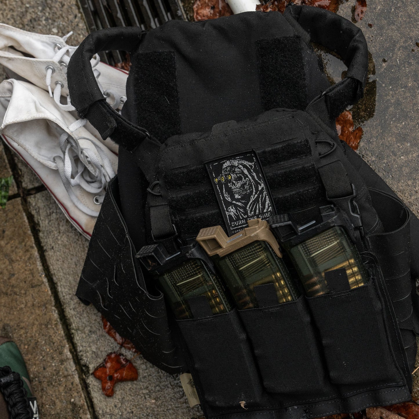 Burn The Ship Skull Velcro Patch