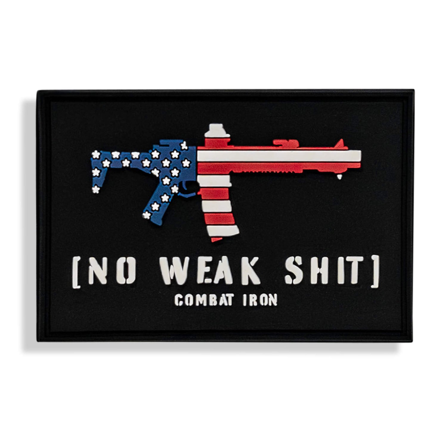 No Weak Shit American Flag Rifle PVC Patch